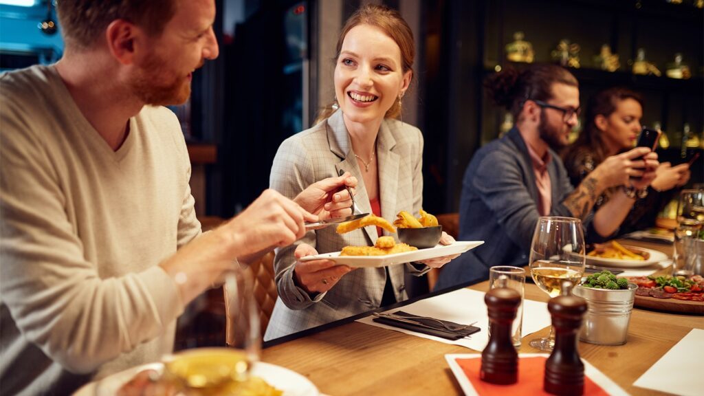 Dinner at a restaurant