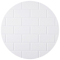 White tile shower wall