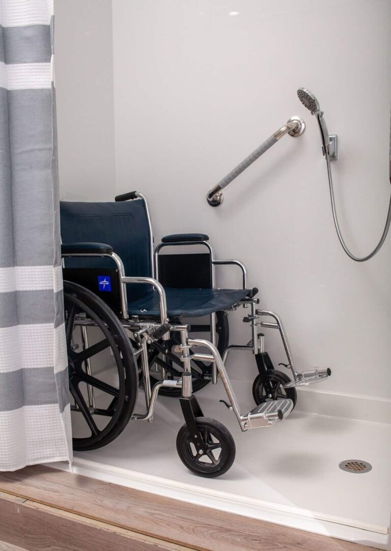 Barrier-Free Shower image with a wheelchair