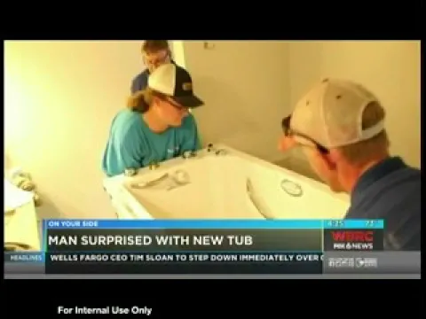 Safe Step Care surprising man with a new walk-in tub