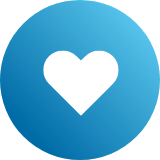 blue icon with a heart