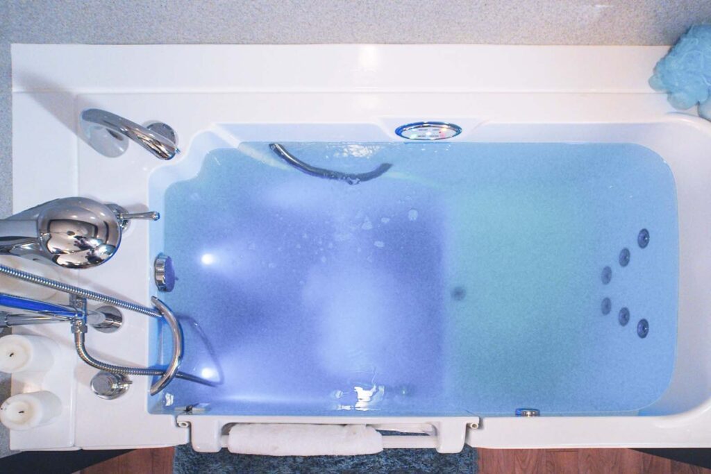 walk-in tub with air jets