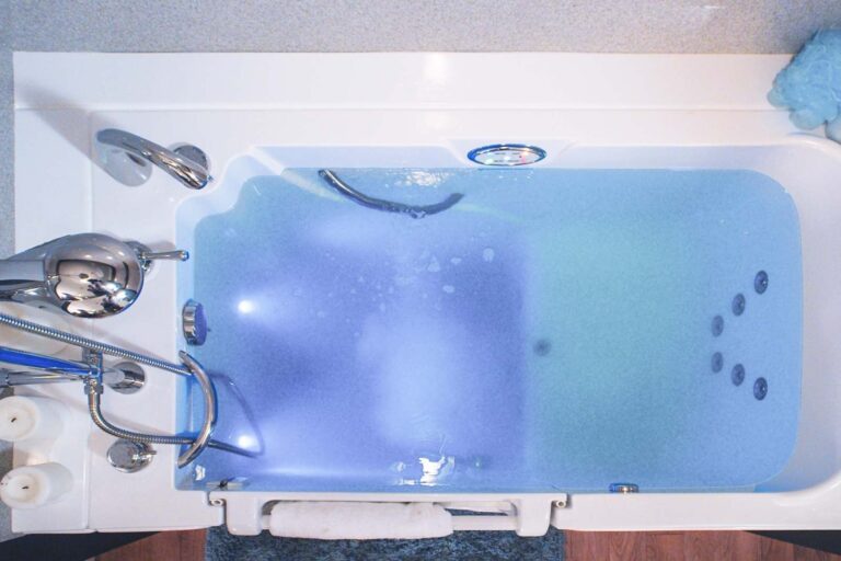 walk-in tub with air jets