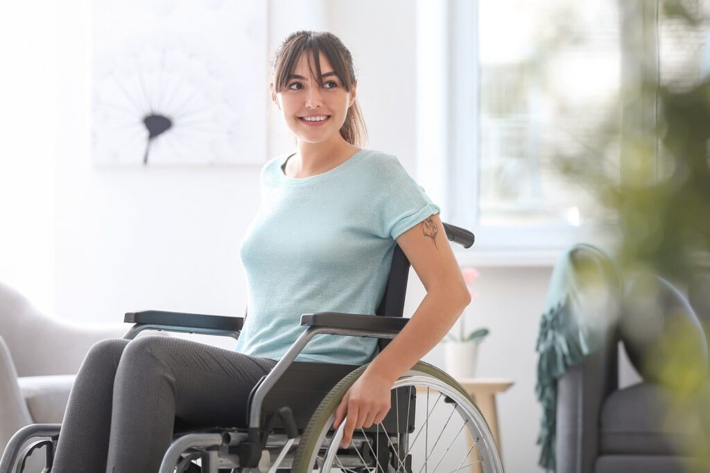 woman in a wheelchair