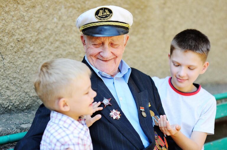 Veteran with his two grandsons