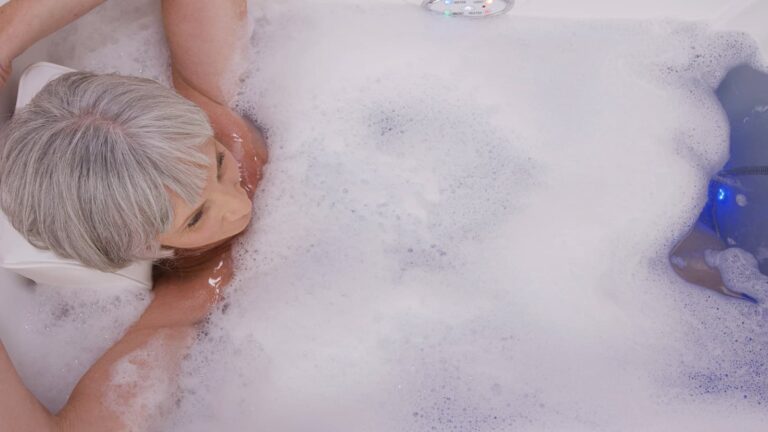 woman soaking in a walk-in tub