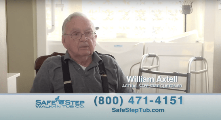 William Axtell being interviewed about his walk-in tub