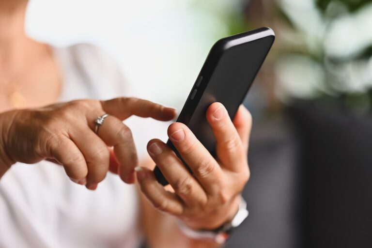 Woman holding a phone