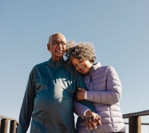 Smiling senior couple